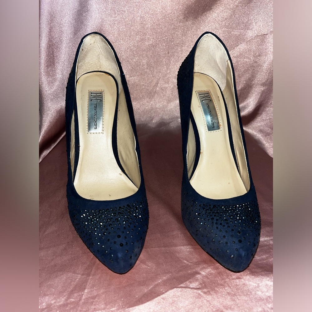 INC blue crystal heels size 7